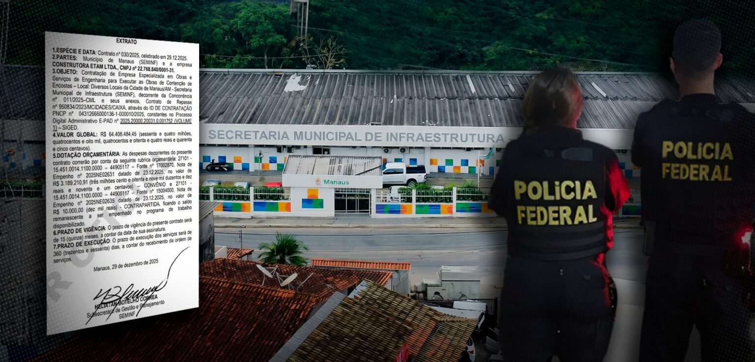 Prefeitura de Manaus firma contrato de R$ 64 milhões com construtora sob investigação