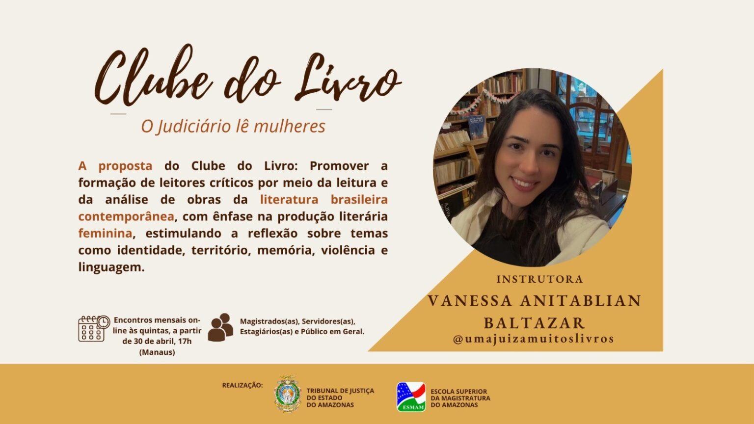 Clube do Livro da Escola da Magistratura do Amazonas: Literatura Feminina em Foco
