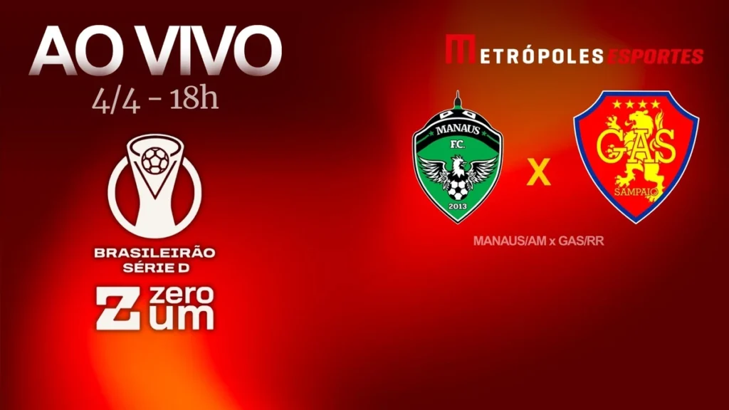 Série D ZeroUm: Manaus-AM enfrenta GAS-RR ao vivo no YouTube