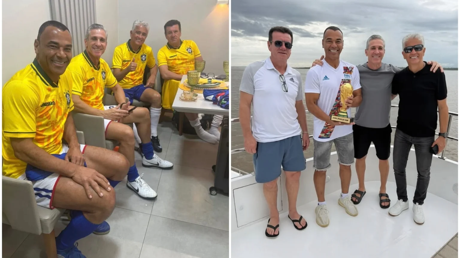 Cafu, Dunga, Jorginho e Bebeto Revivem Glórias em Jogo em Manaus e Visitam Encontro das Águas