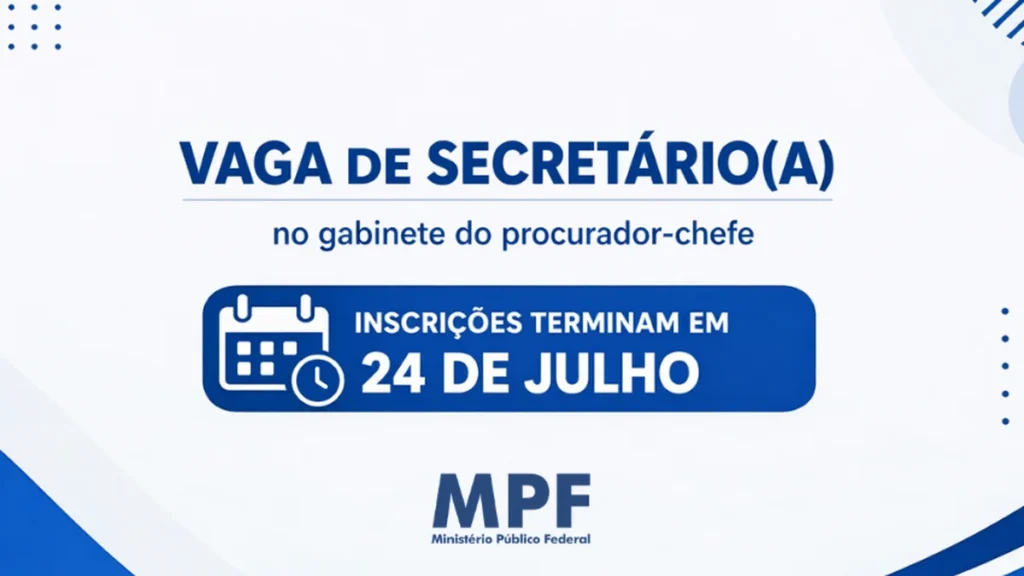 MPF Amazonas abre seleção para secretário no gabinete do procurador-chefe MPF Amazonas abre seleção para secretário no gabinete do procurador-chefe