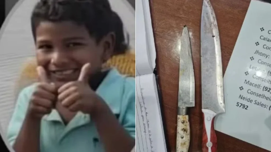 Polícia investiga morte de menino de 6 anos atingido por faca durante castigo no Amazonas Polícia investiga morte de menino de 6 anos atingido por faca durante castigo no Amazonas